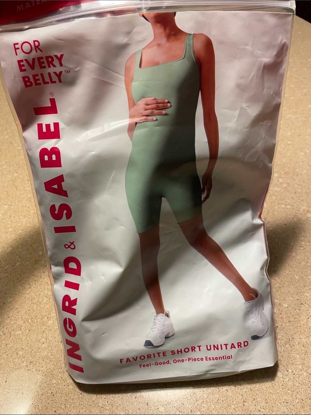 Ingrid & Isabel Sage Green Maternity Short Unitard